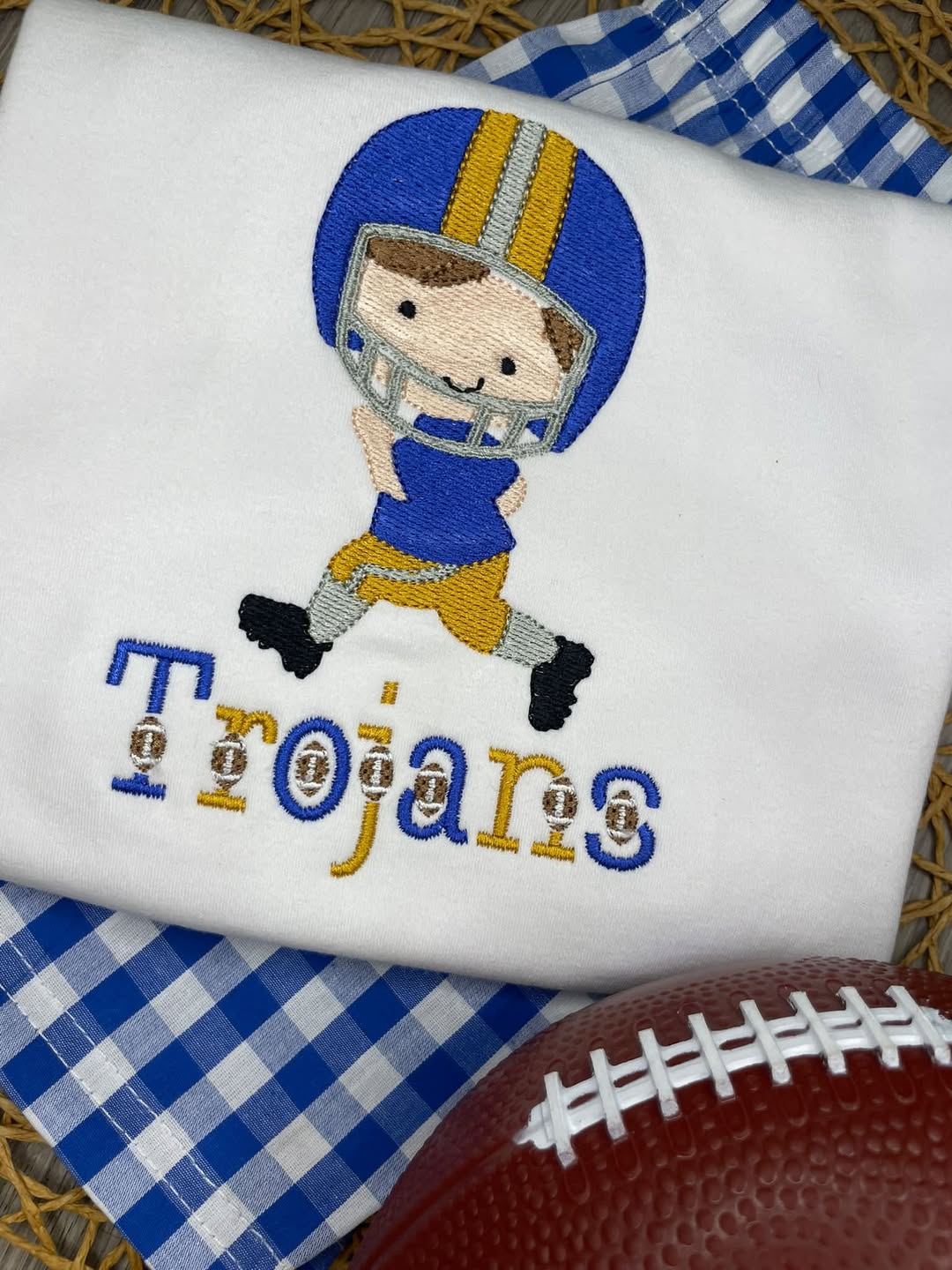 This cute little fella will be ready for Tattnall Trojans football season