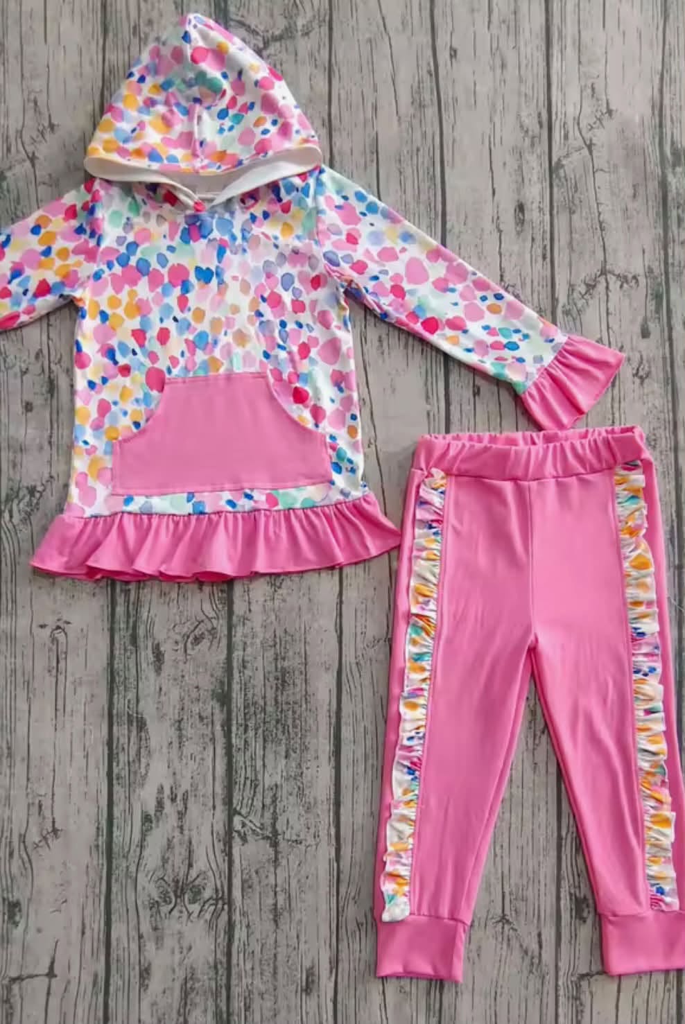 Colorful Ruffle Jogger Set
