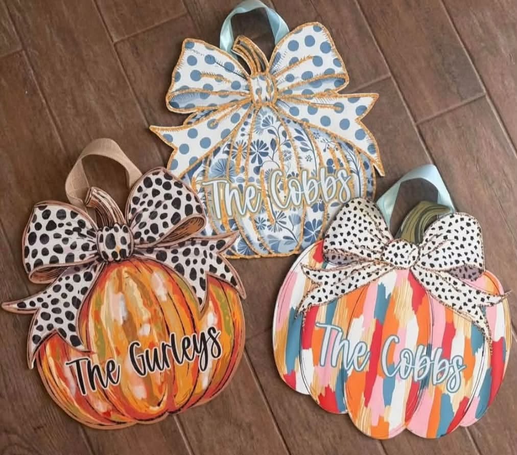 Personalized Pumpkin Door Hangers