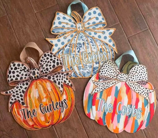 Personalized Pumpkin Door Hangers
