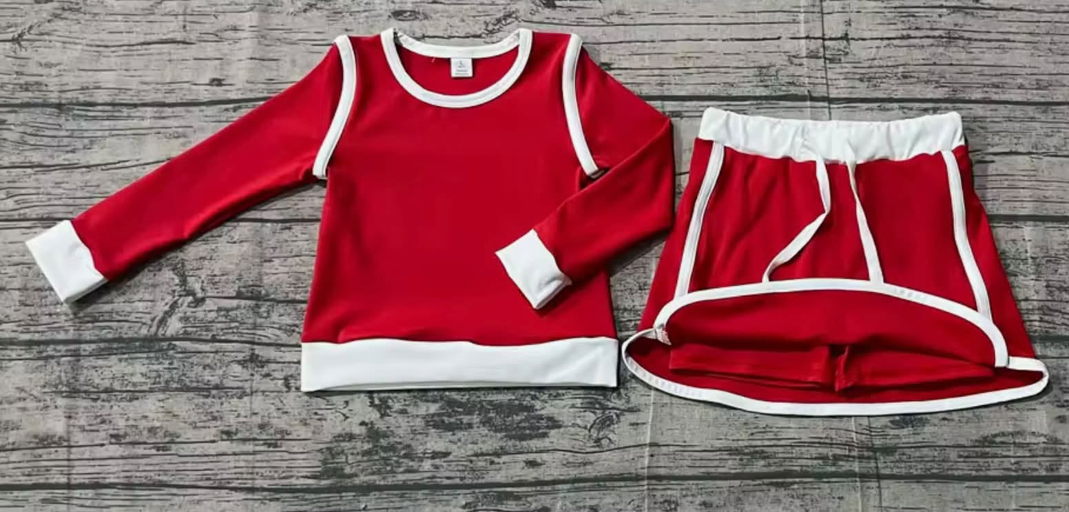 Red & White Skort Set