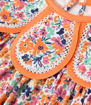 Beautiful Floral Scalloped Collar Sister Set
