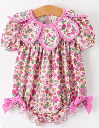 Beautiful Floral Scalloped Collar Sister Set