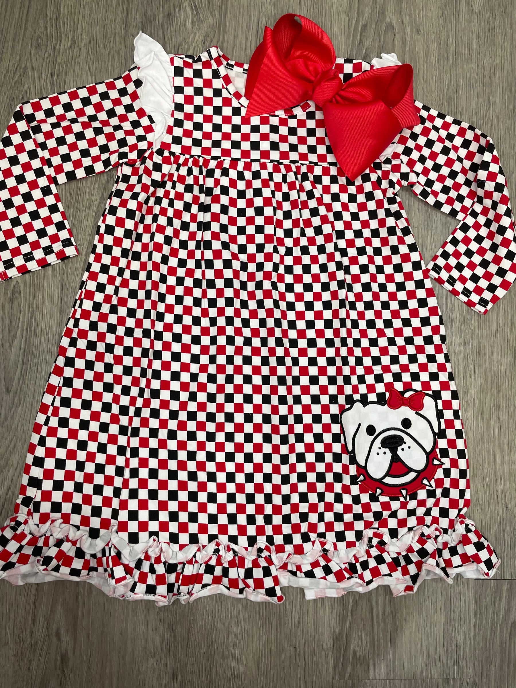 UGA Checkered Applique Dress